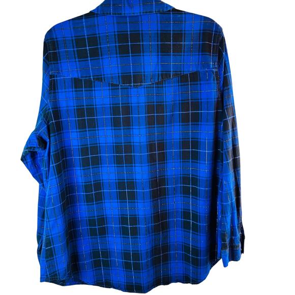 Y2K Allison Daley Metallic Stripe Button Shirt XL – Soft Grunge Officecore - Picture 3 of 3